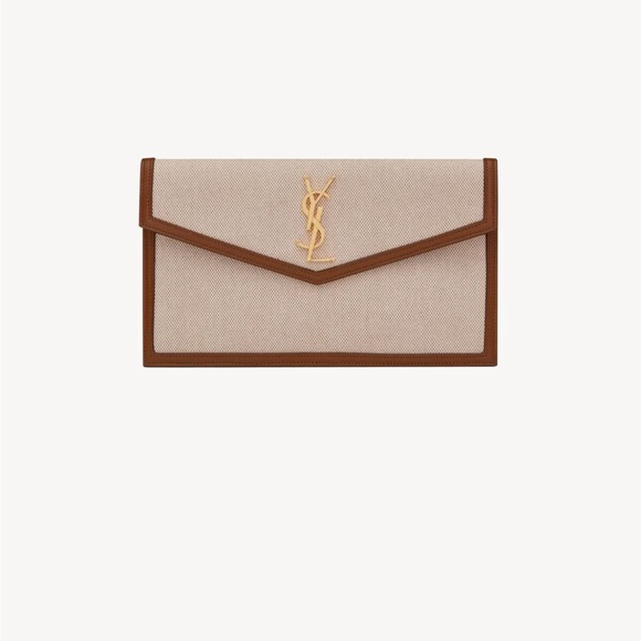 YSL Beige and Brown Clutch - Picture 1 of 9